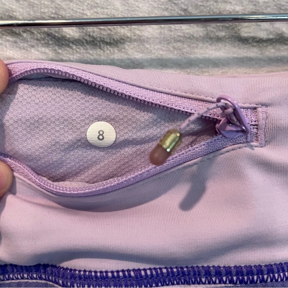 RARE sz 8 Lululemon Speed Short Classic Stripe Iris Flower Pretty Purple Run - Picture 9 of 12